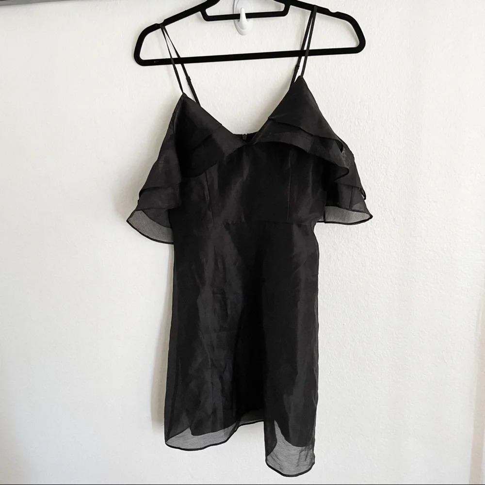 Keepsake the Label lost lover ruffled black mini dress M NWT - Picture 2 of 8